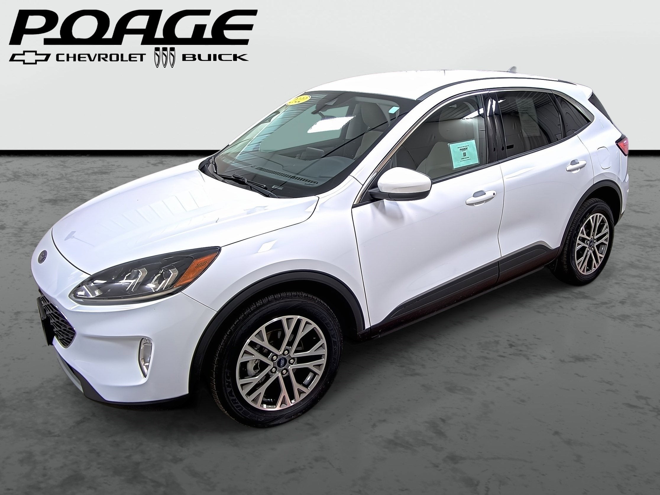 2022 Ford Escape SEL in White — front three-quarter view