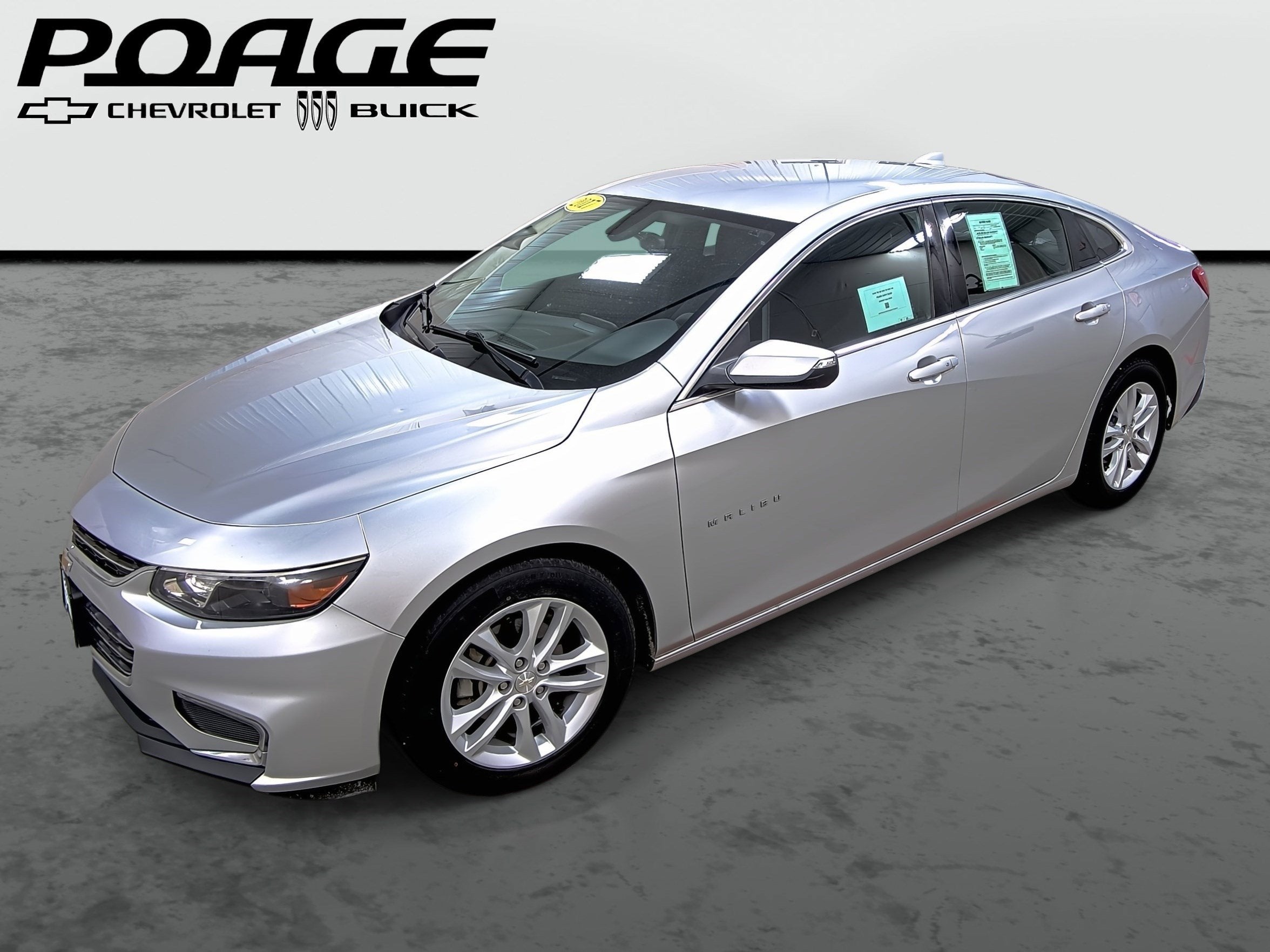 2017 Chevrolet Malibu LT in Silver Ice Metallic — front three-quarter view