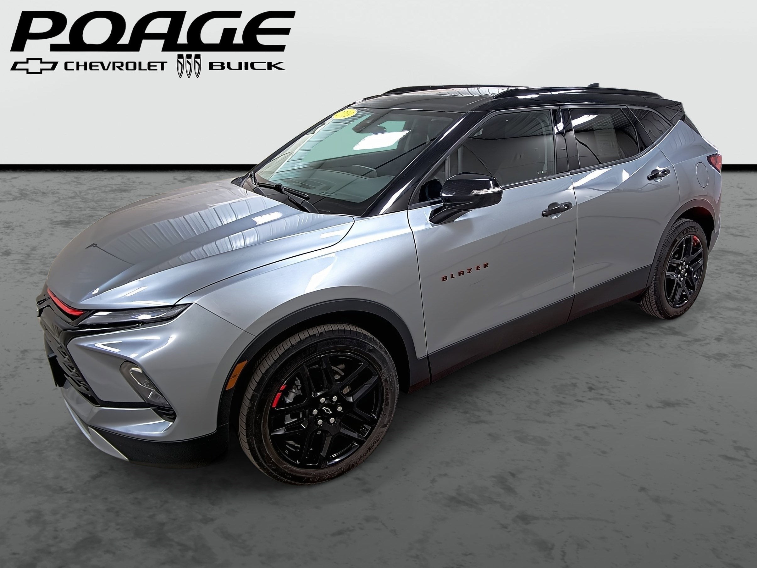 2023 Chevrolet Blazer 3LT in Sterling Gray Metallic — front three-quarter view