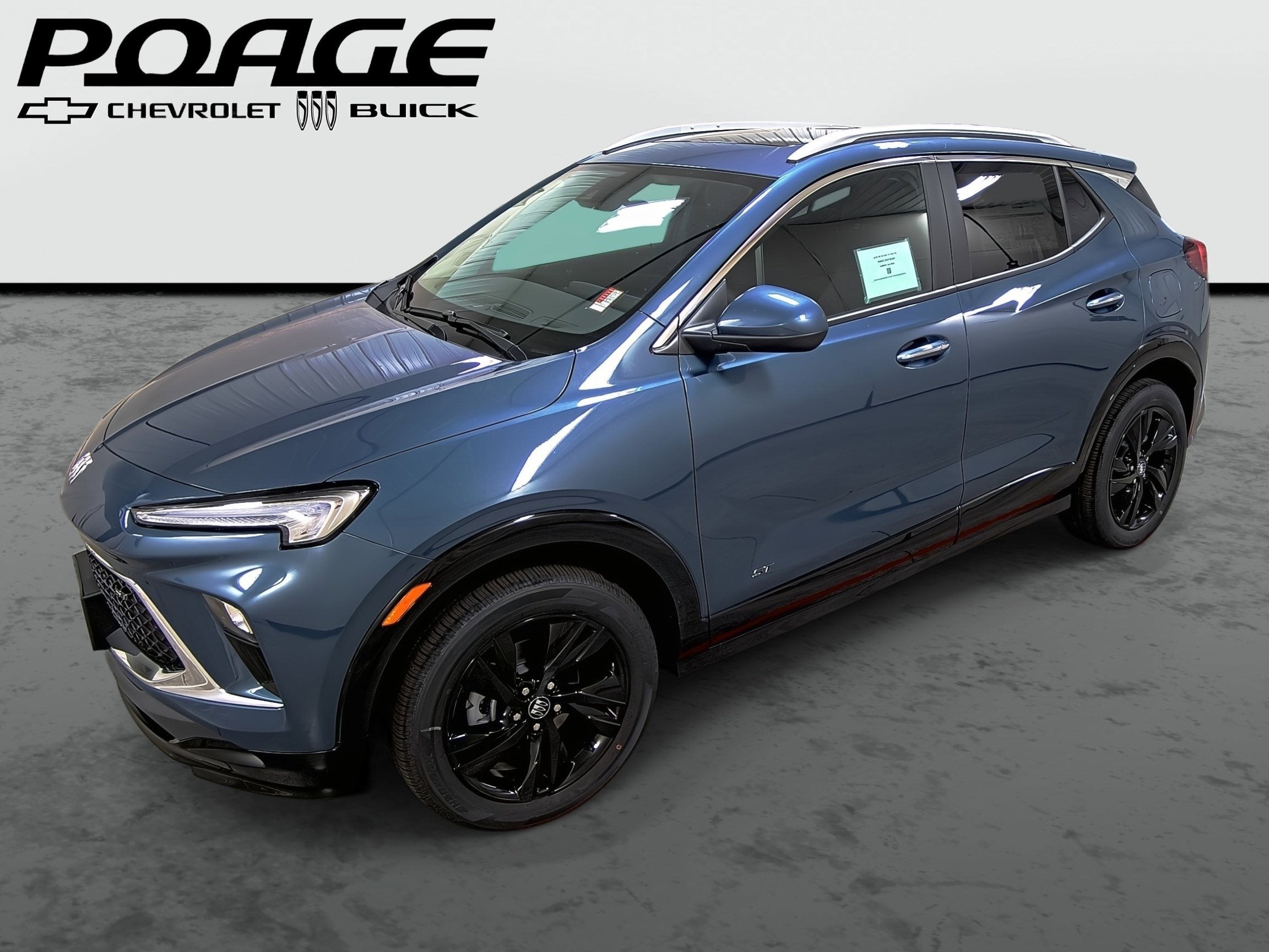 2026 Buick Encore GX Sport Touring in Ocean Blue Metallic — front three-quarter view