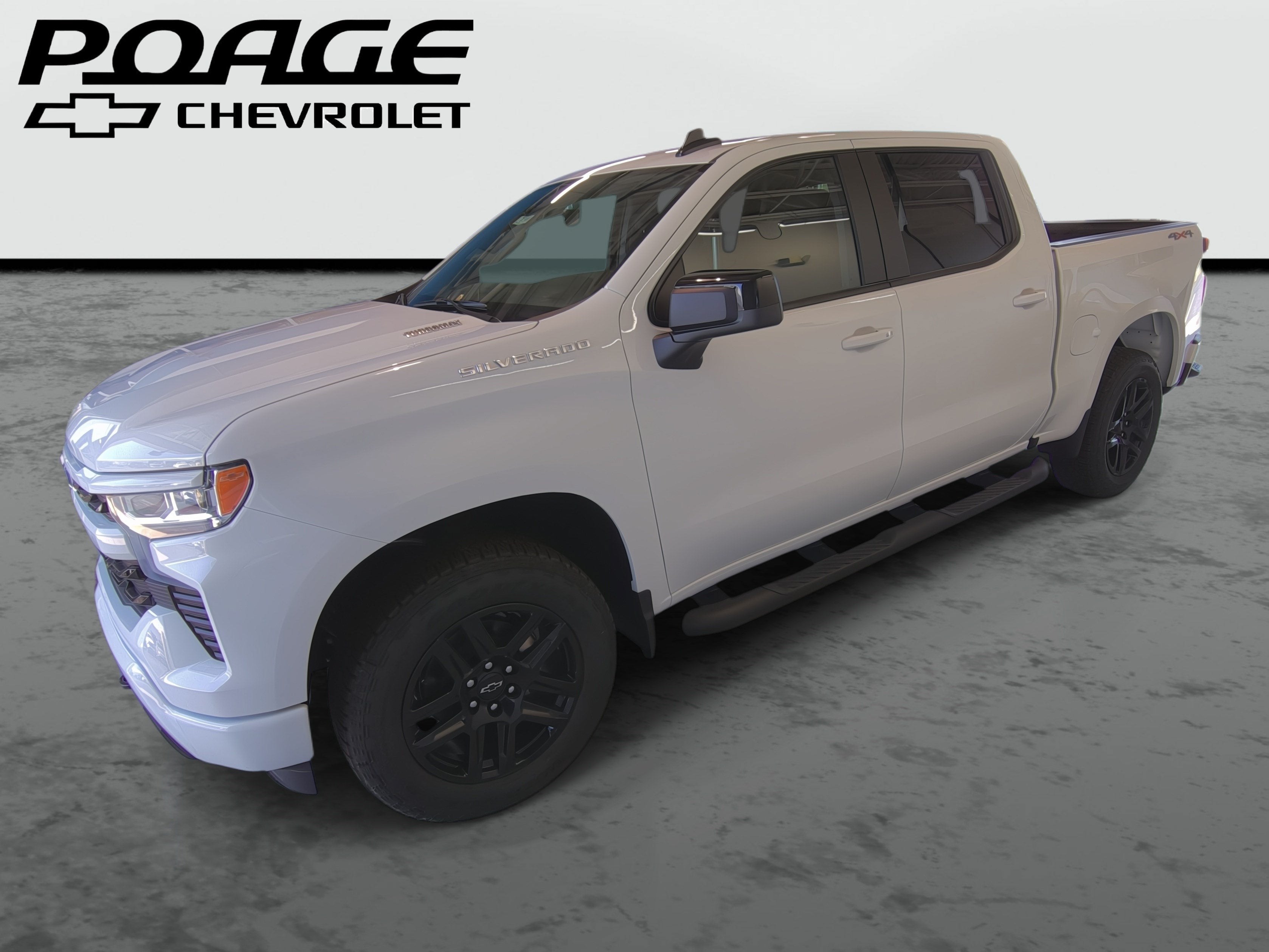 2026 Chevrolet Silverado 1500 RST in Summit White — front three-quarter view