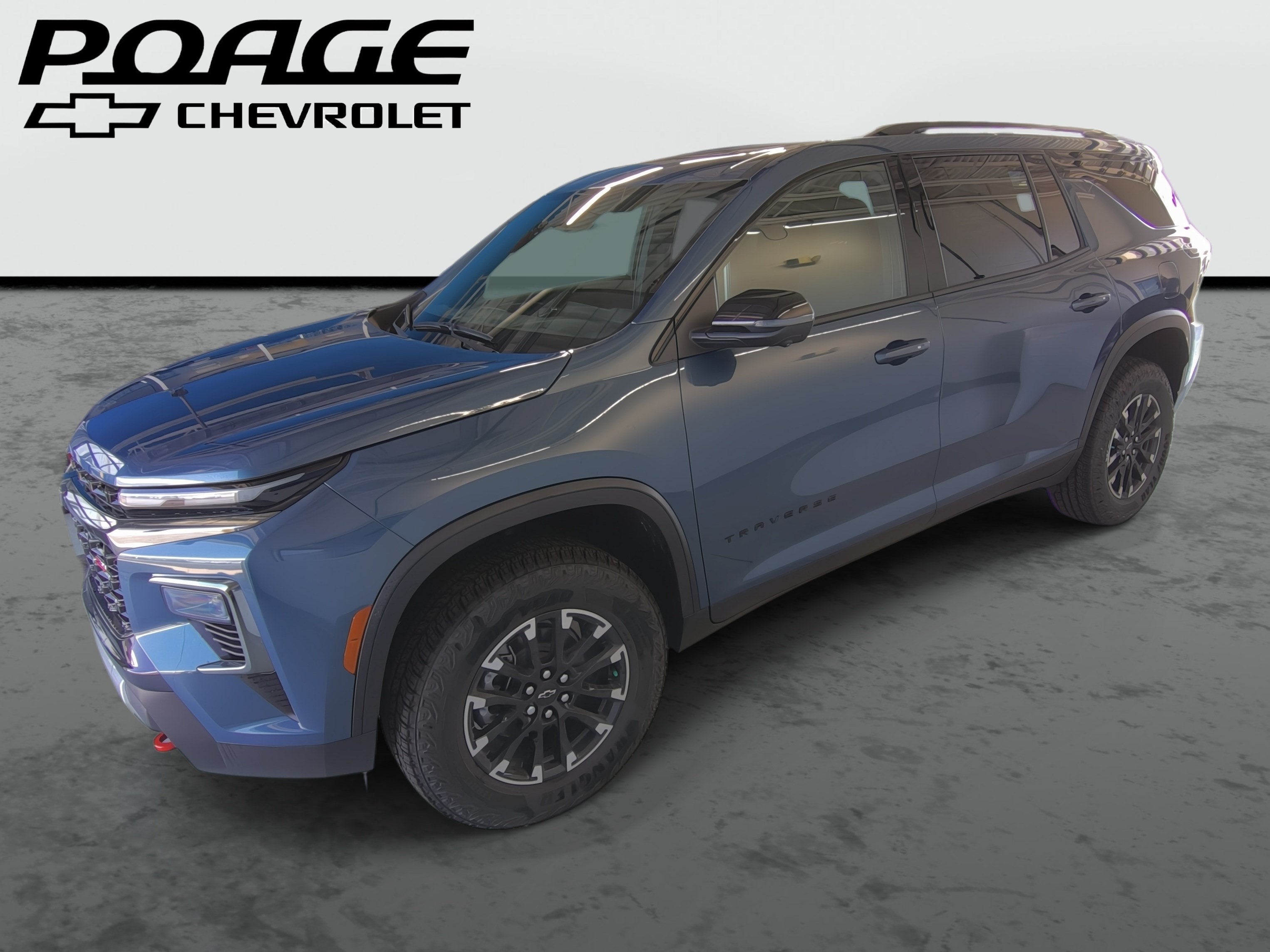 2026 Chevrolet Traverse Z71 in Lakeshore Blue Metallic — front three-quarter view