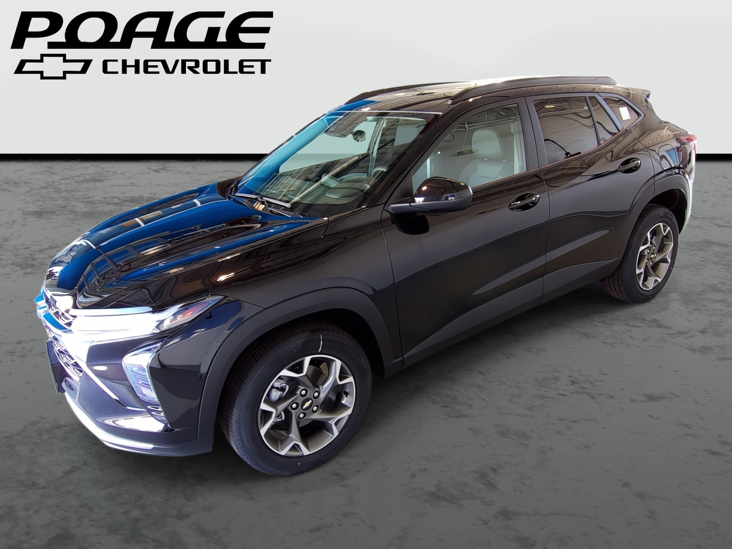 2026 Chevrolet Trax LT in Mosaic Black Metallic — front three-quarter view