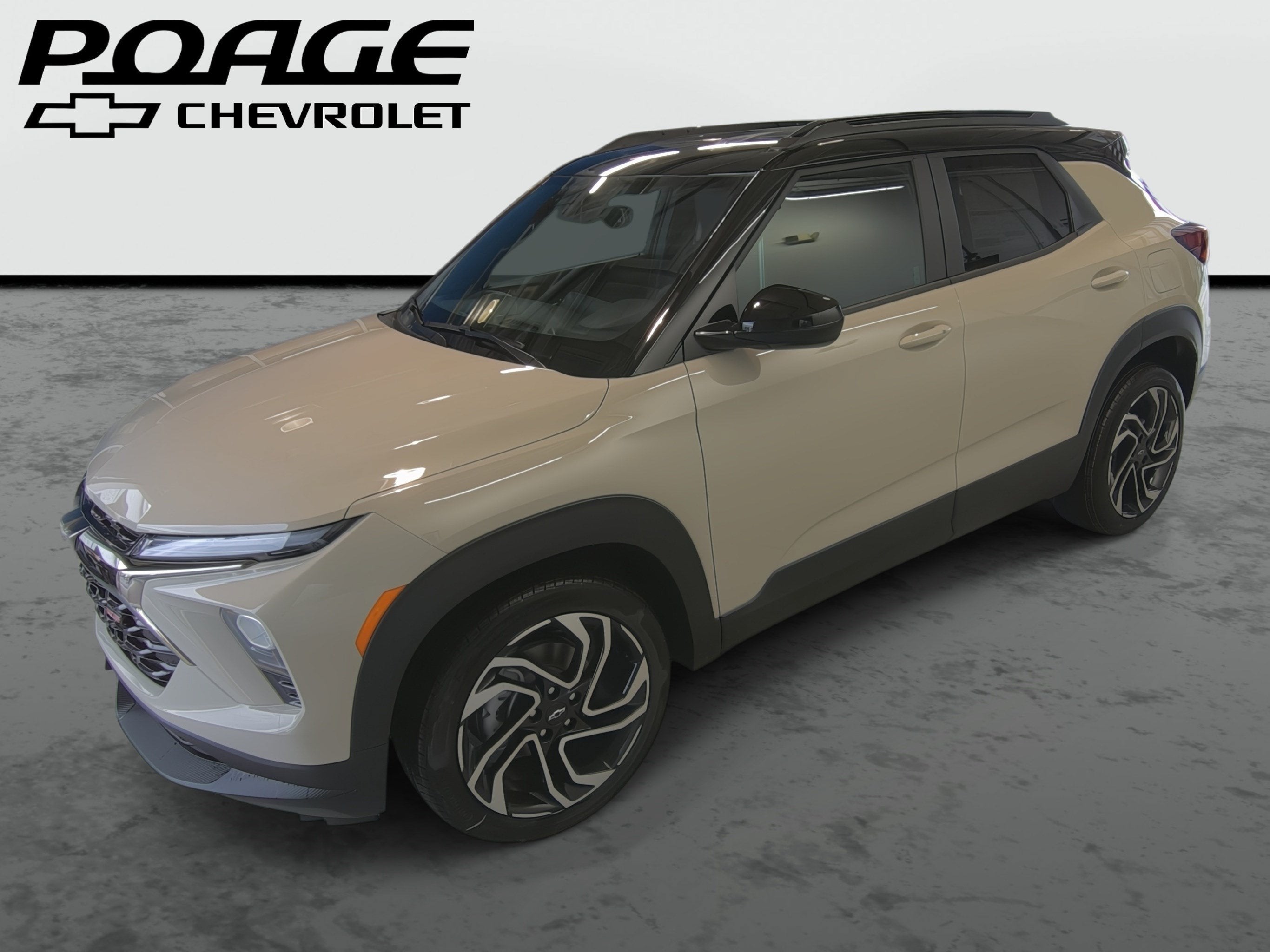 2026 Chevrolet Trailblazer RS in White Sands — front three-quarter view