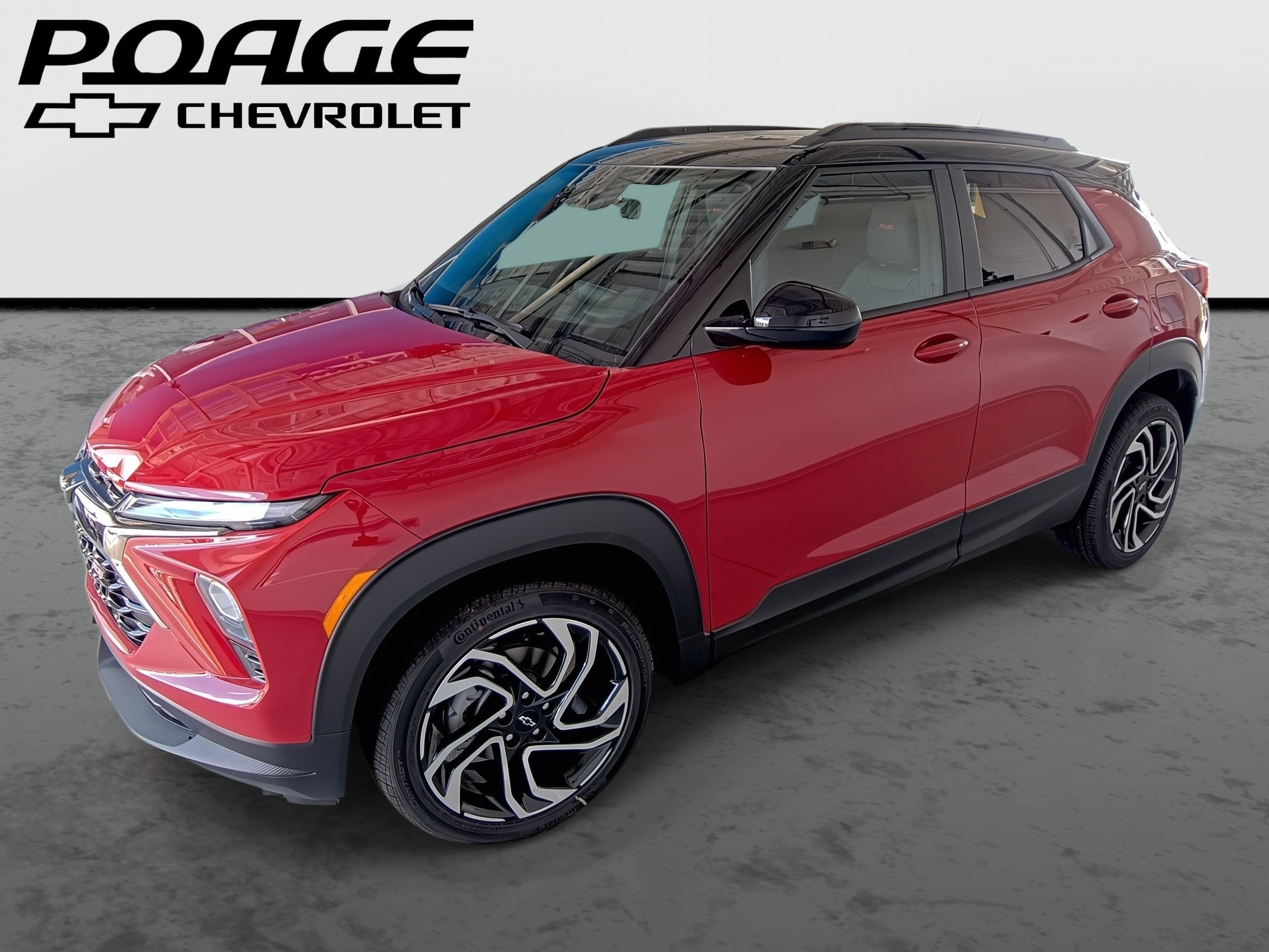 2026 Chevrolet Trailblazer RS in Apex Red — front three-quarter view